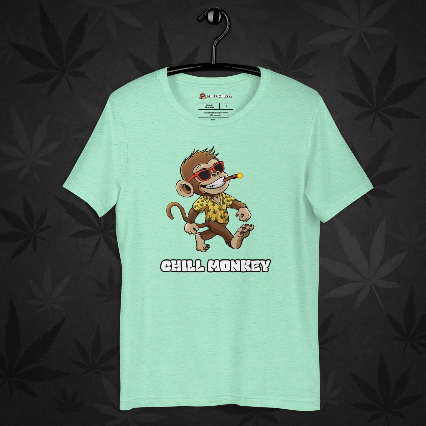 Acua 420 streetwear shirt with full Chill Monkey logo – unisex cannabis-inspired fashion tee