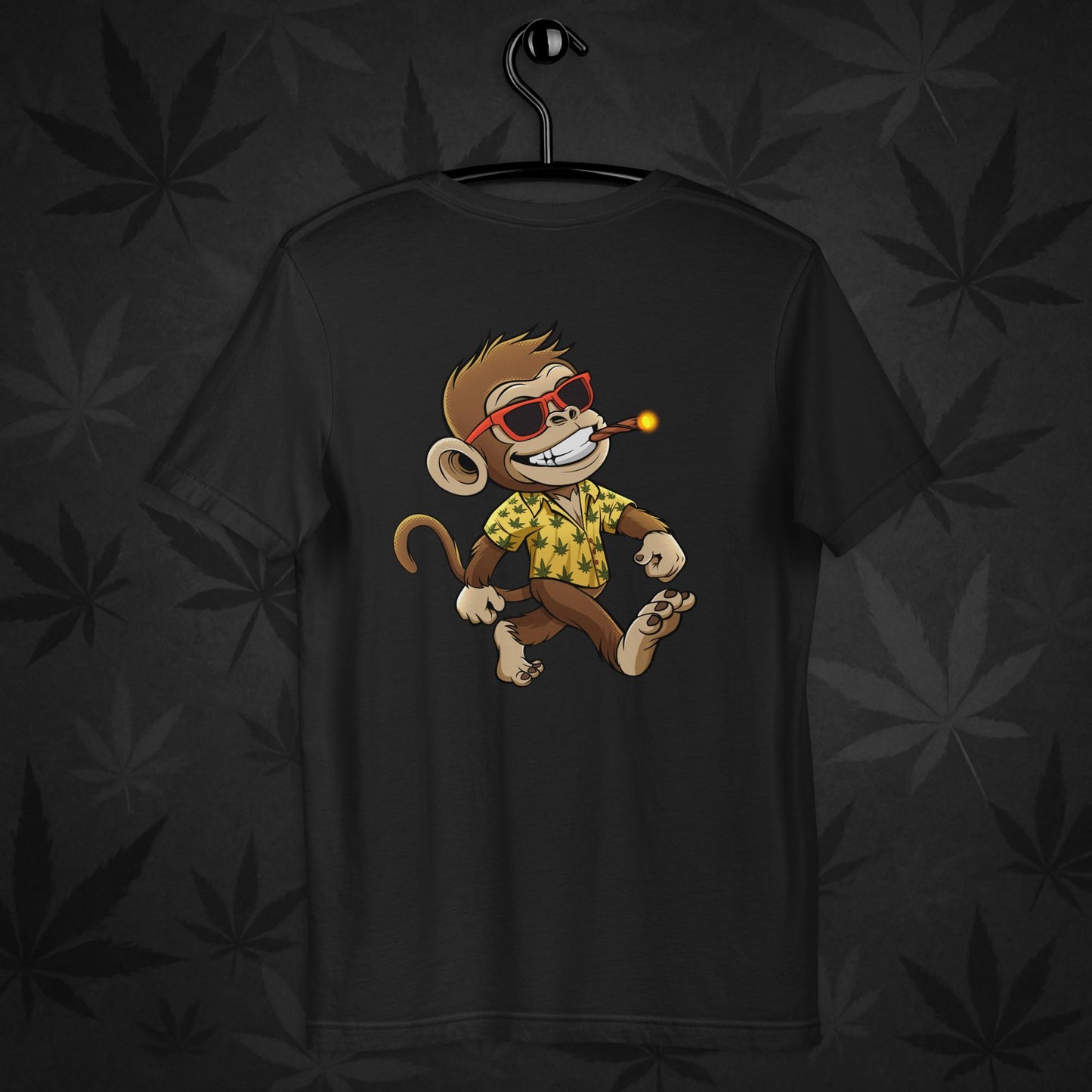 Black Chill Monkey logo t-shirt – minimalist front print cannabis streetwear