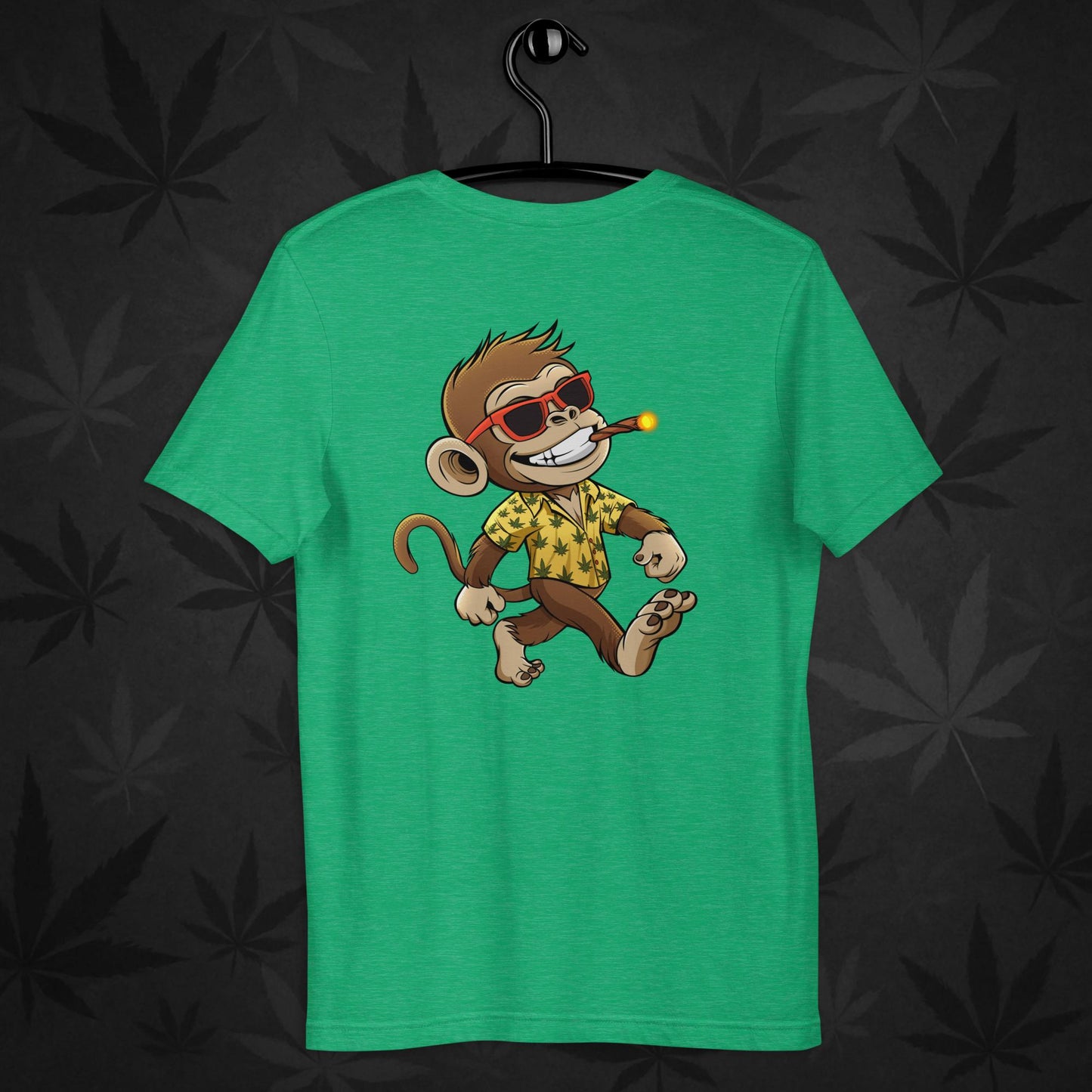 Green Chill Monkey logo t-shirt – minimalist front print cannabis streetwear