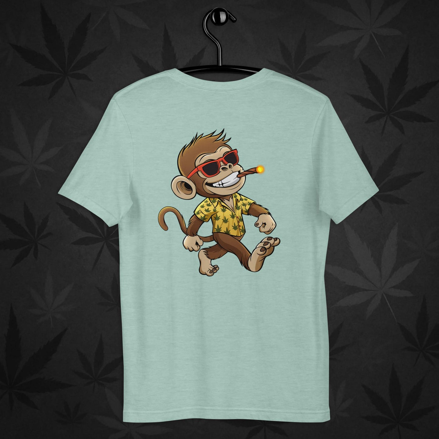 Light Grey Chill Monkey logo t-shirt – minimalist front print cannabis streetwear
