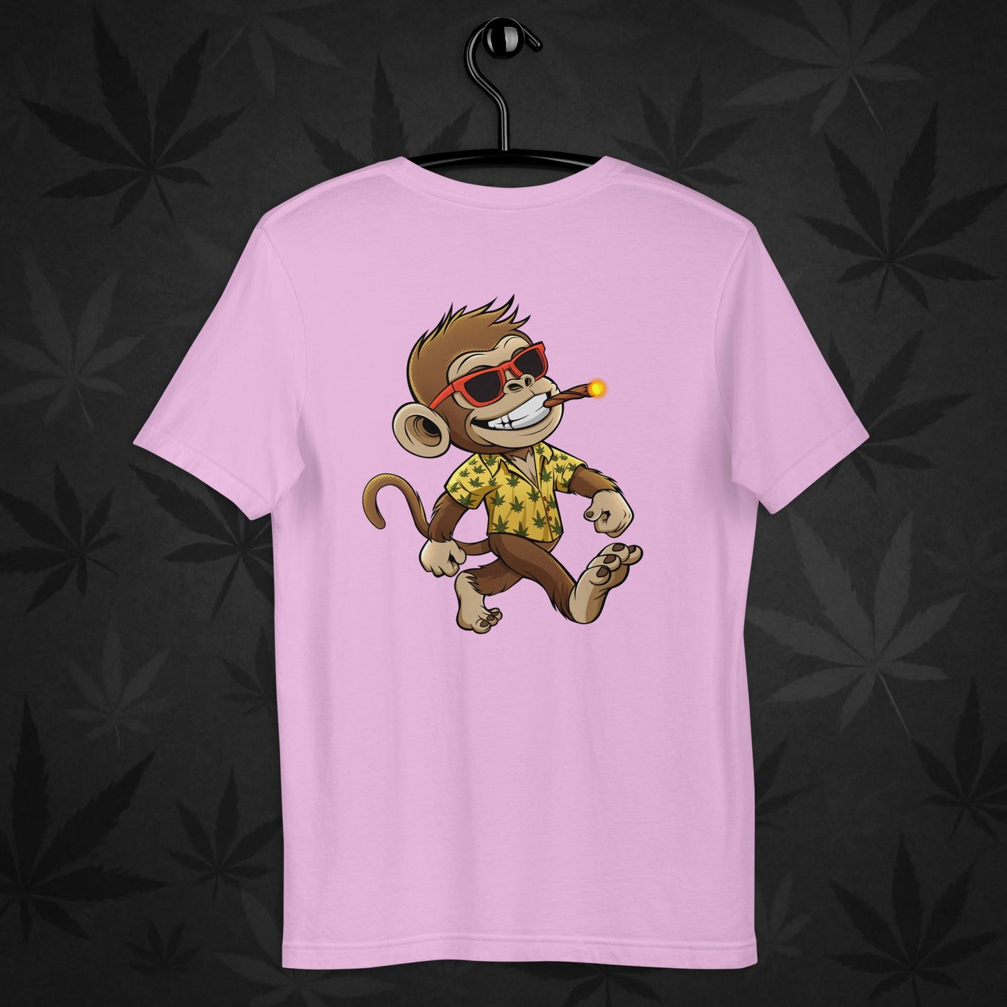 Pink Chill Monkey logo t-shirt – minimalist front print cannabis streetwear