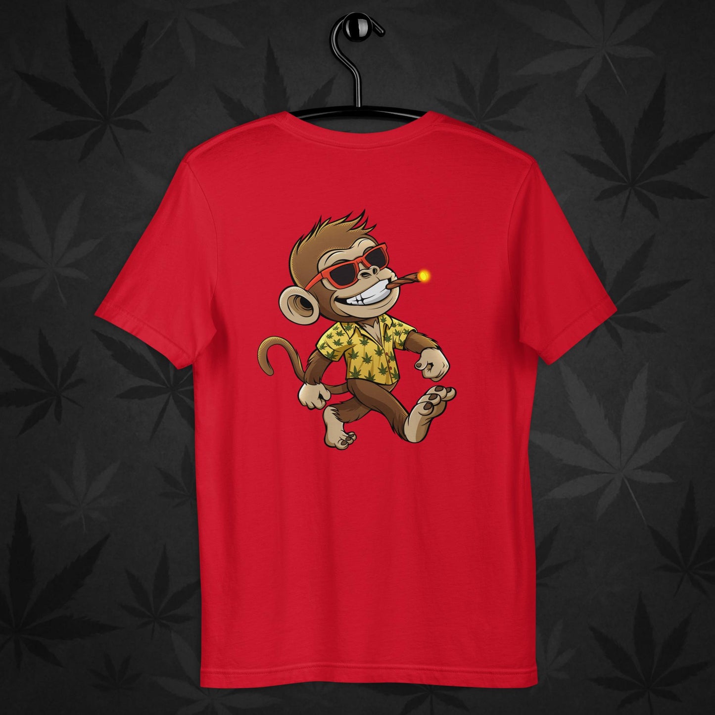 Red Chill Monkey logo t-shirt – minimalist front print cannabis streetwear