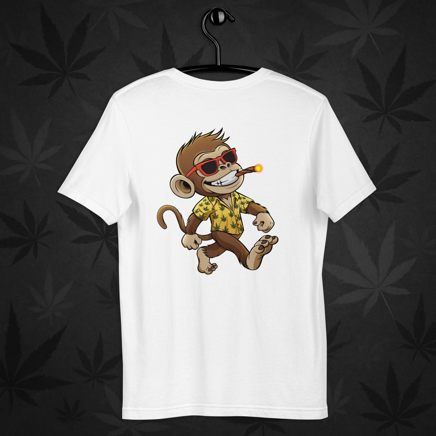 White Chill Monkey logo t-shirt – minimalist front print cannabis streetwear
